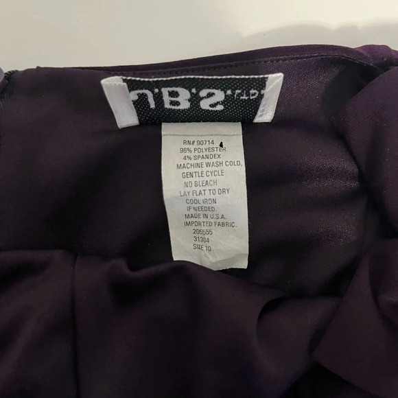 J.B.S. Dress Size 10 Purple Midi Sheath Bow Straps Wedding Guest Party Cocktail - Picture 6 of 8